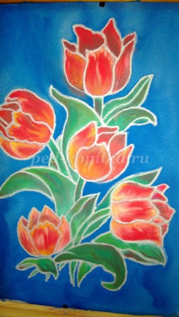 Холодный батик "Тюльпаны"