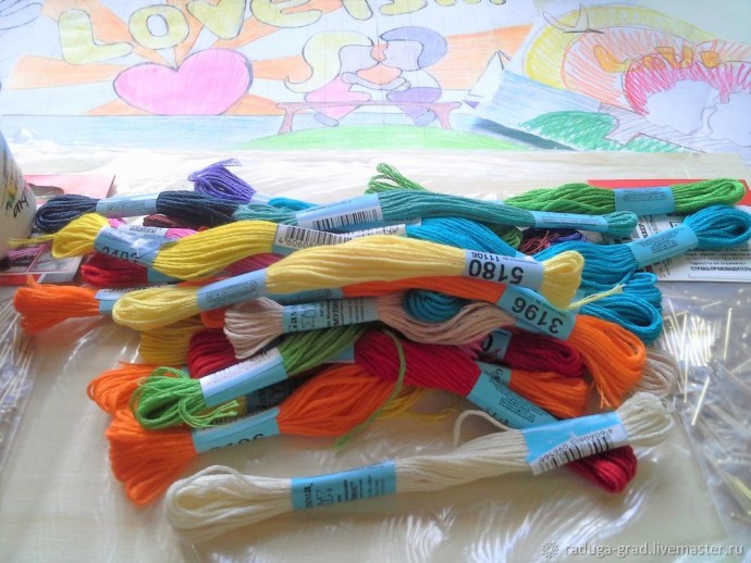 Картина в технике String Art на День всех влюбленных: часть 1