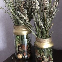 Ваза из банки для крымской лаванды