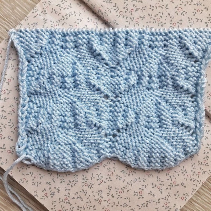 ​Узор спицами "Заснеженные ёлочки"