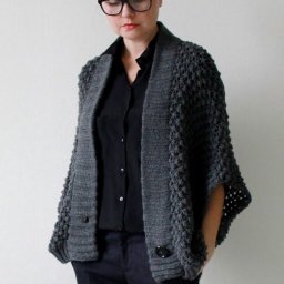 ​Вязание пончо-кардигана