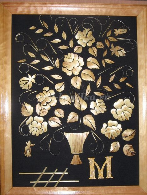 ​Цветочное панно из соломки своими руками: часть 2