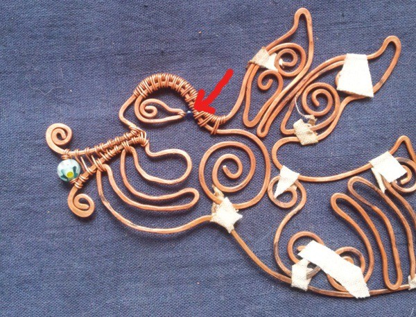 Делаем из медной проволоки ангела с трубой: часть 3