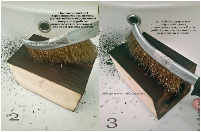 Подсвечники с обжигом, брашировкой и тонировкой водными пропитками: часть 1