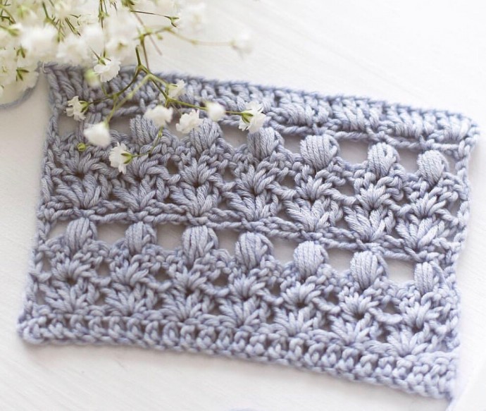 Очень красивый узор крючком Очень красивый узор крючком