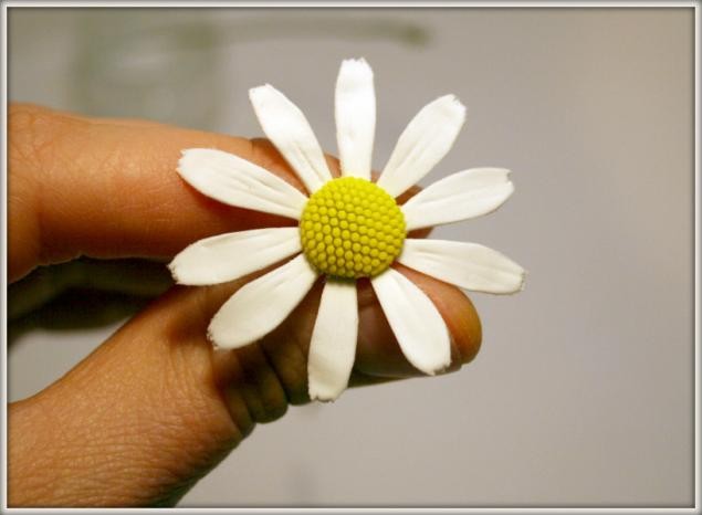 Ромашка из самозастывающей полимерной глины: часть 2