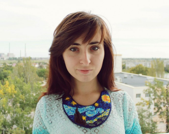 ​Создаем колье из бисера "Звездная Ночь": часть 4