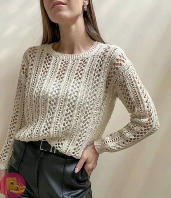 ​Ажурные джемперы крючком
