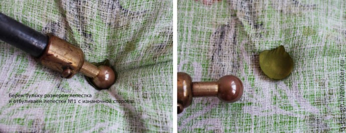 ​Шелковая бутоньерка роз: часть 2