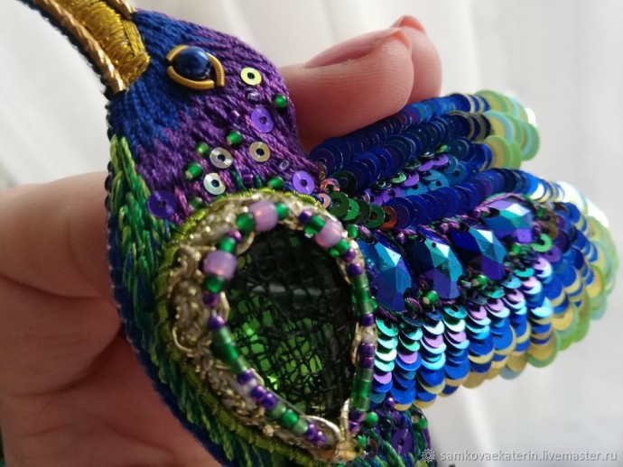 Делаем брошь "Колибри": часть 3