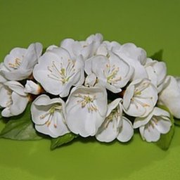 Веточка цветущей вишни из холодного фарфора: часть 3