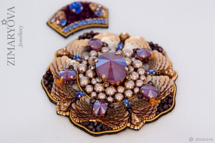 Мастерим брошь-цветок "Flower of the Universe": часть 3