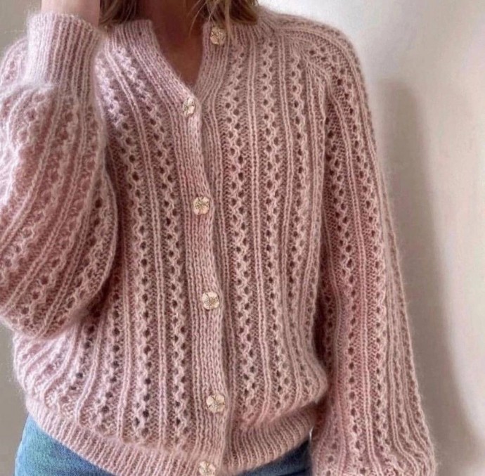 ​Нежный жакет на спицах