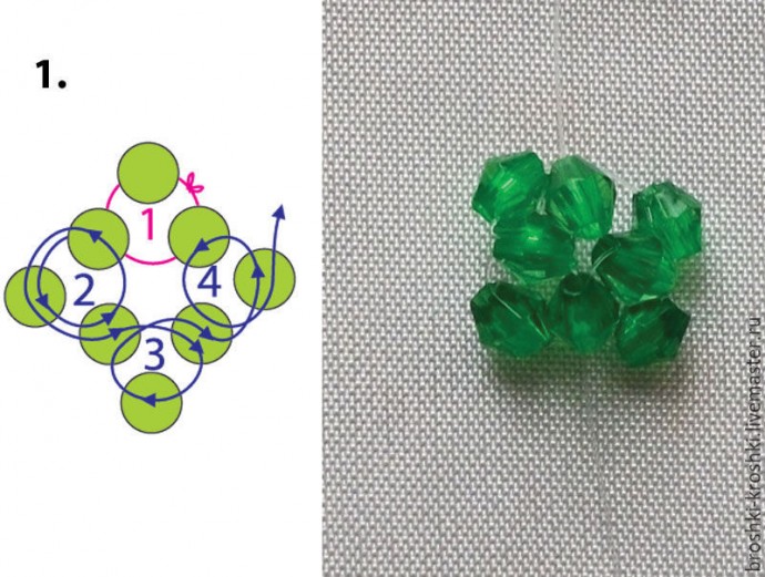 ​Плетём из бисера симпатичные новогодние сувениры: часть 3
