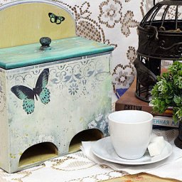 ​Создаем коробочку для кухни "Нежная чайница" с дымчатым фоном в технике декупаж: часть 1