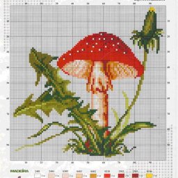 ​Вышивка крестиком: мухомор