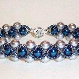 Браслеты из бусин с наложением бисера