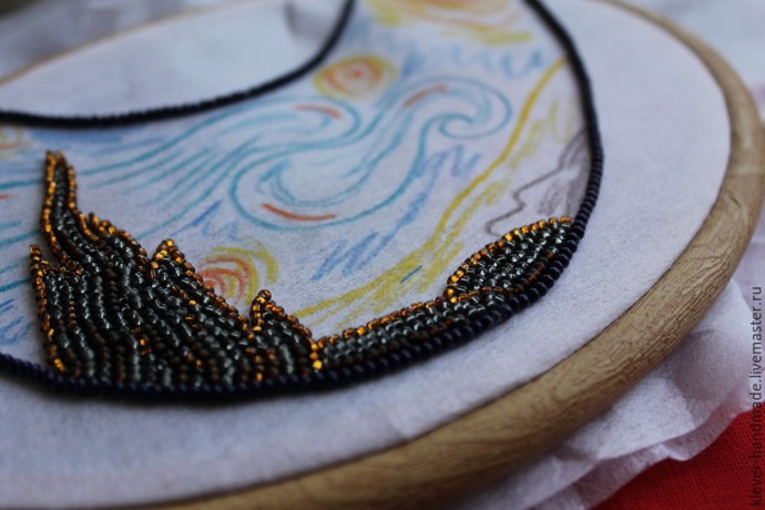 Создаем колье из бисера "Звездная Ночь": часть 2