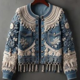 Сочетание джинсы с кружевами и вязаными узорами