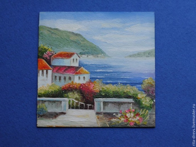 Пишем маслом миниатюру "Средиземноморье"