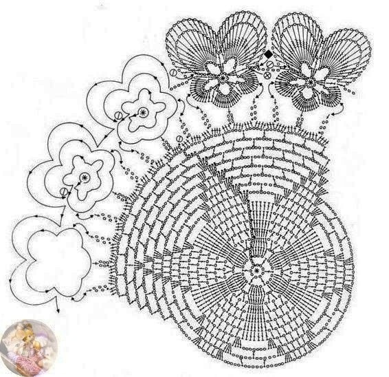 Салфетка "Виола" крючком