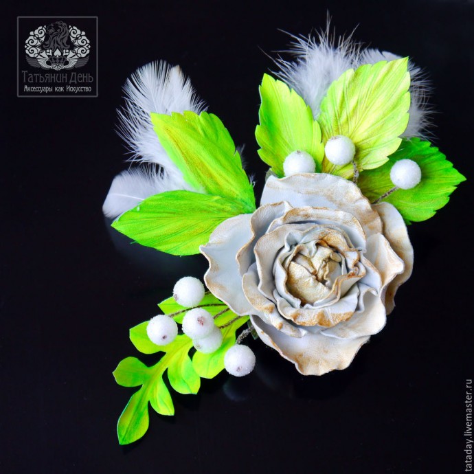 Создаем кожаную брошь-розу: часть 5