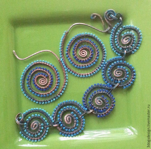 ​Wire wrap начинающим: простые, но эффектные серьги в стиле этно, часть 3