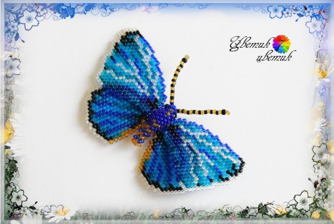 ​Брошки-бабочки из бисера
