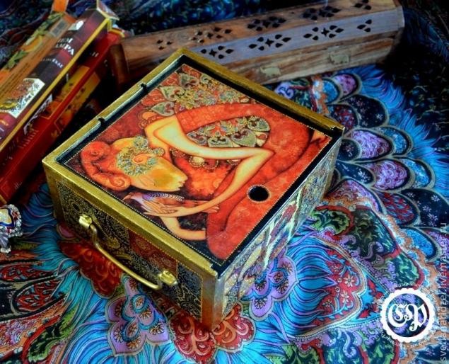 ​Коробка для чая превращается в восточную шкатулку: мастер-класс, часть 5