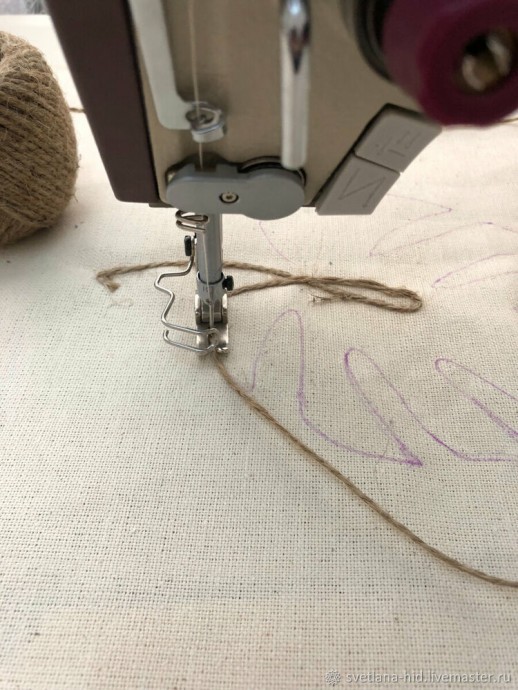 Сумка-шоппер с аппликацией из джутового шнура Сумка-шоппер с аппликацией из джутового шнура