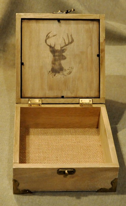 Декор шкатулки с двойной крышкой "Золотой волшебный лес": часть 4