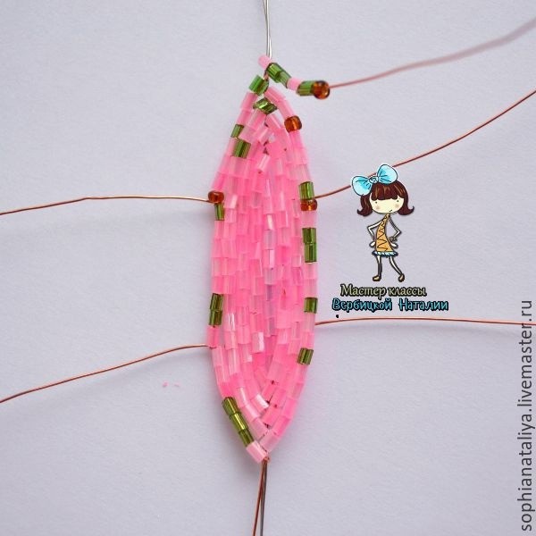 Пуансеттия "Рождественская звезда" из бисера и рубки