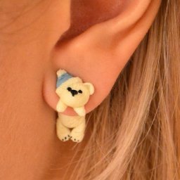 Мастер-класс по лепке сережек "Белые мишки в колпачках": часть 1