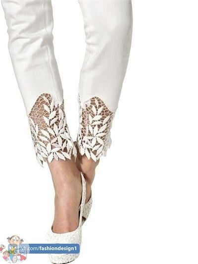 ​Украшаем джинсы кружевами