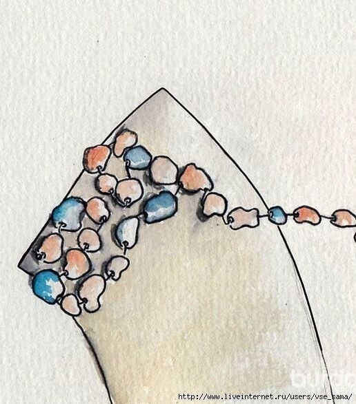 Вышивка бусинами по горловине Вышивка бусинами по горловине