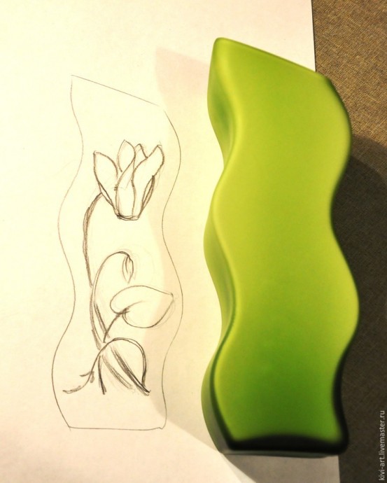 ​Декорирование вазы в стиле модерн: часть 1