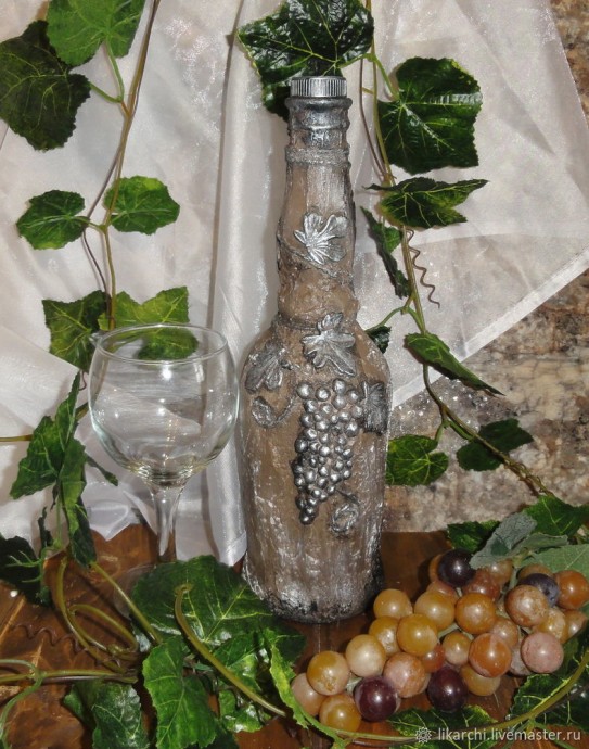 Декорируем стеклянную бутылку: часть 1