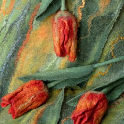 Делаем почти настоящие тюльпаны из войлока