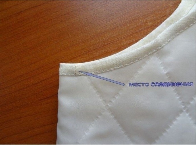 ​Обработка косой бейкой в кольцо