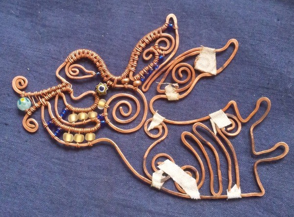 Делаем из медной проволоки ангела с трубой: часть 3