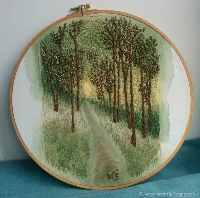 Вышивание картины "Призрачный лес"