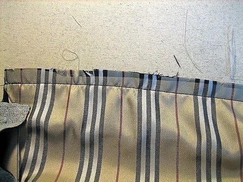 Соединение угла подборта жакета с подкладкой