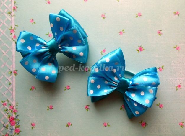 Бантики из атласной ленты: часть 3