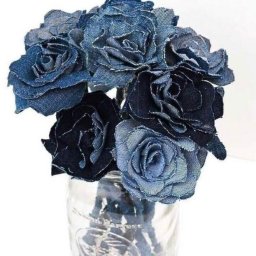 Цветы из джинсы