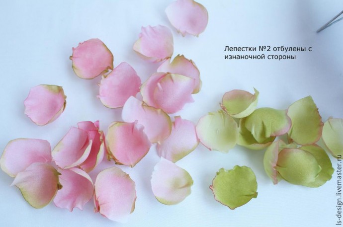 Шелковая бутоньерка роз: часть 3