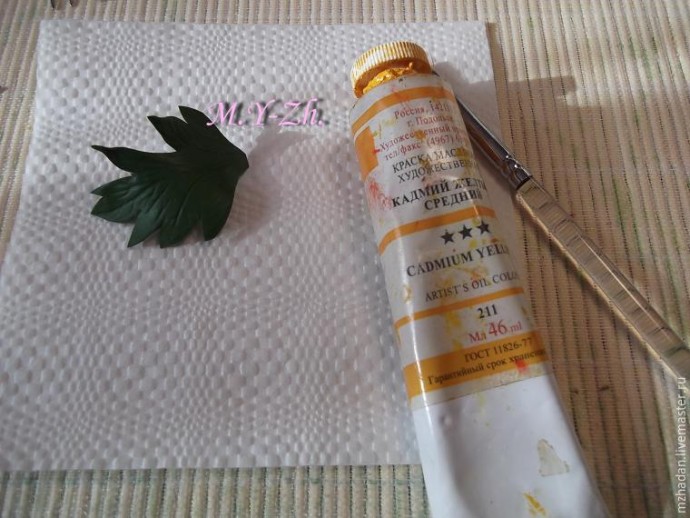 Лепим из полимерной глины гребень для волос с цветком мака: часть 3