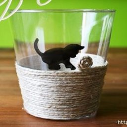 ​Декорируем стакан кошкой