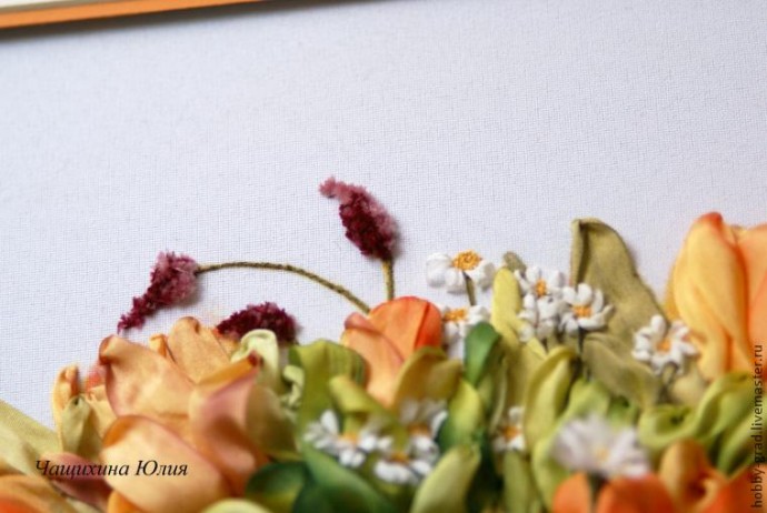 Учимся вышивать пушистые цветочки