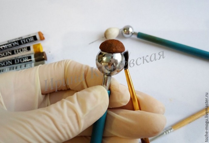 Миниатюрные грибочки "Боровички" из полимерной глины