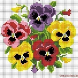 ​Подборка вышитых композиций с цветами